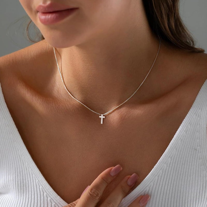 Robaice Upgraded Crown Cross Necklace for Women, 14K Gold Plated Crown Cross Pendant Necklace, Non-Tarnish Faith Jewelry for Women, Christian Religious Gifts for Her - Image 3